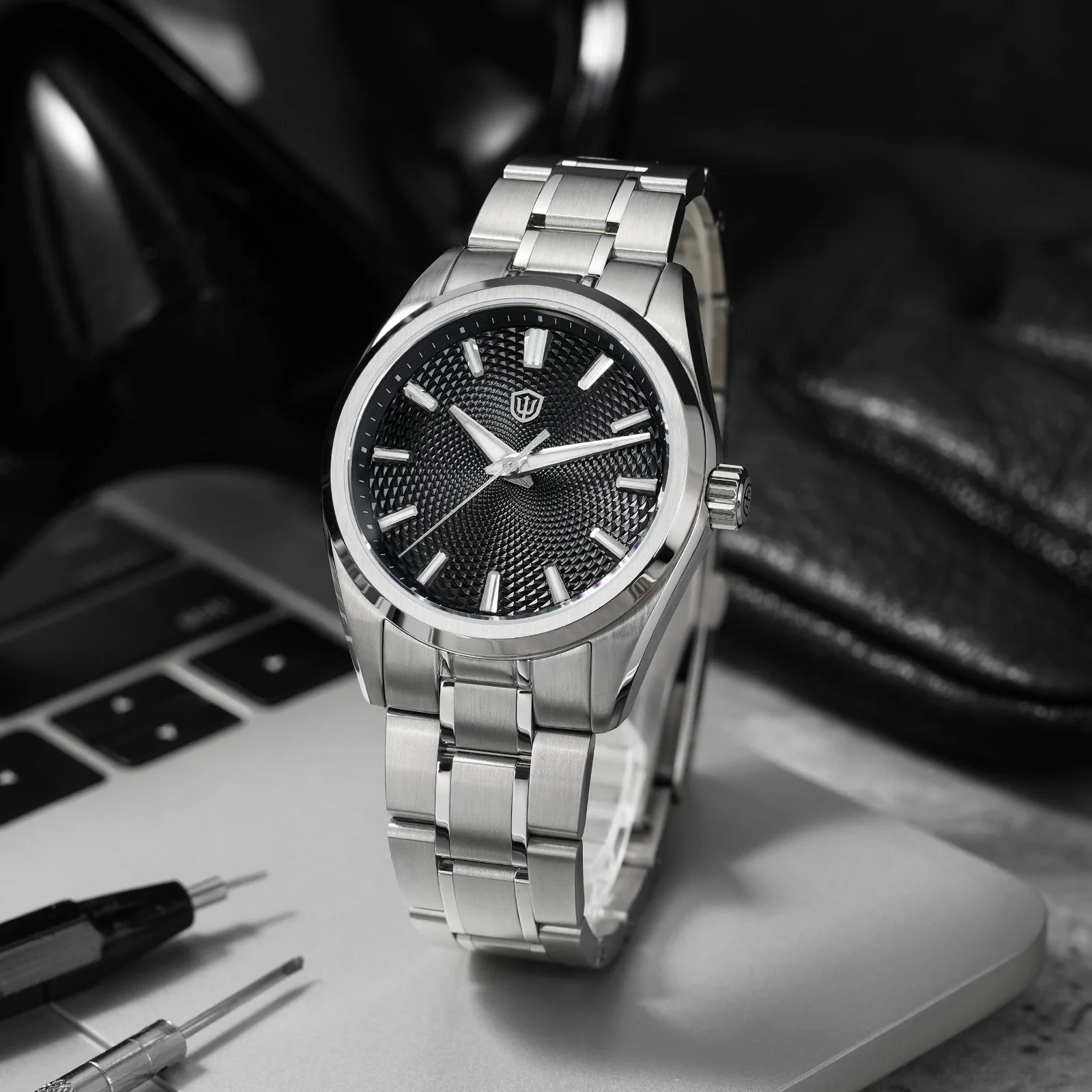 ★US-Pre-Owned★Watchdives WD0003G Guilloche Dial VH31 Men Watch - Image 7