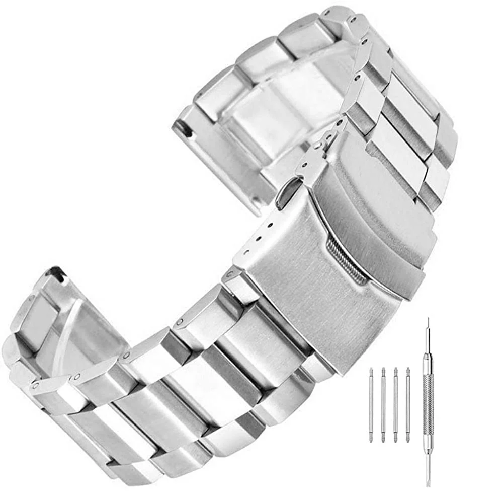 Solid Stainless Steel Watch Straps - Straight End - Image 3