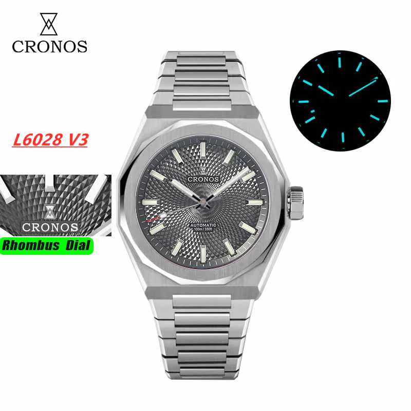 ★US-Pre-Owned★Cronos 39mm Guilloche Dial PT5000 Men Watch L6028 V3 - Image 8