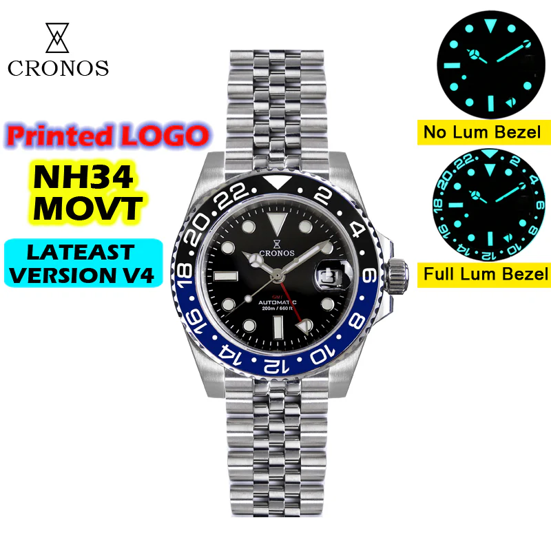 Cronos NH34 GMT Automatic Men Watch L6020 - Image 3