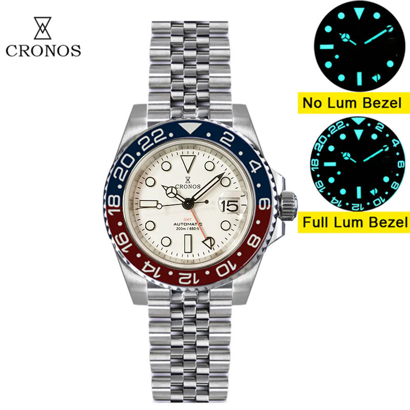 Cronos NH34 GMT Automatic Men Watch L6020 - Image 31