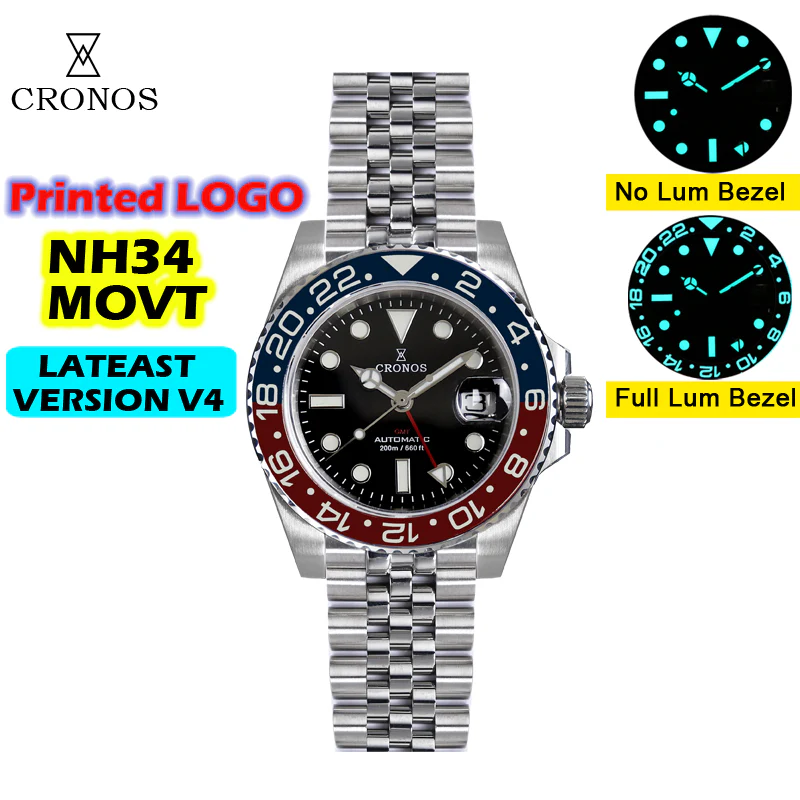 Cronos NH34 GMT Automatic Men Watch L6020 - Image 4