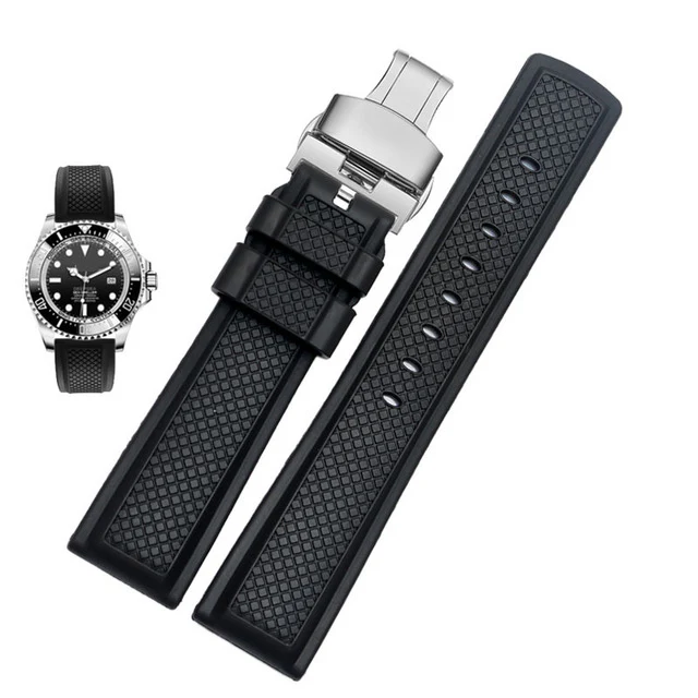 FKM Rubber Waffle Watch Strap - Image 2