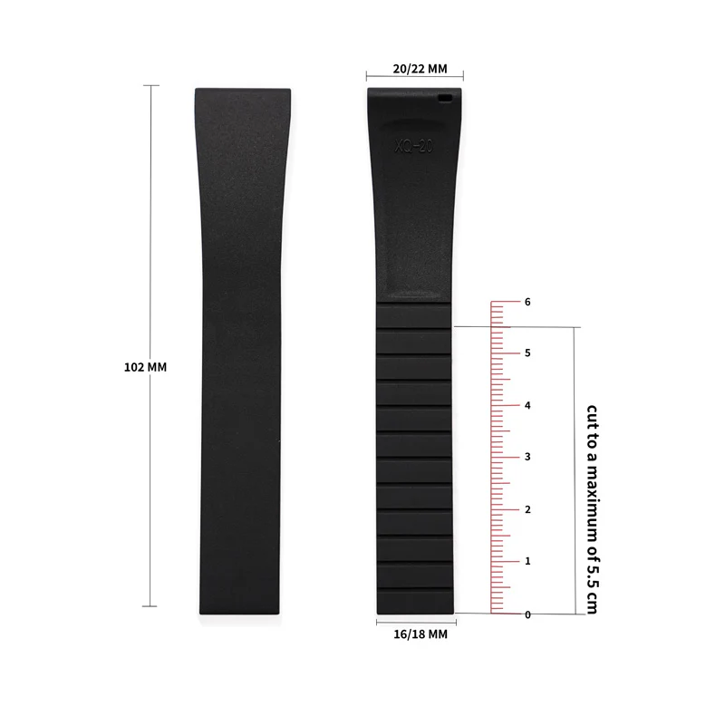 ★SuperDeals★Cut-to-Size CTS FKM Rubber Watch Strap - Image 14
