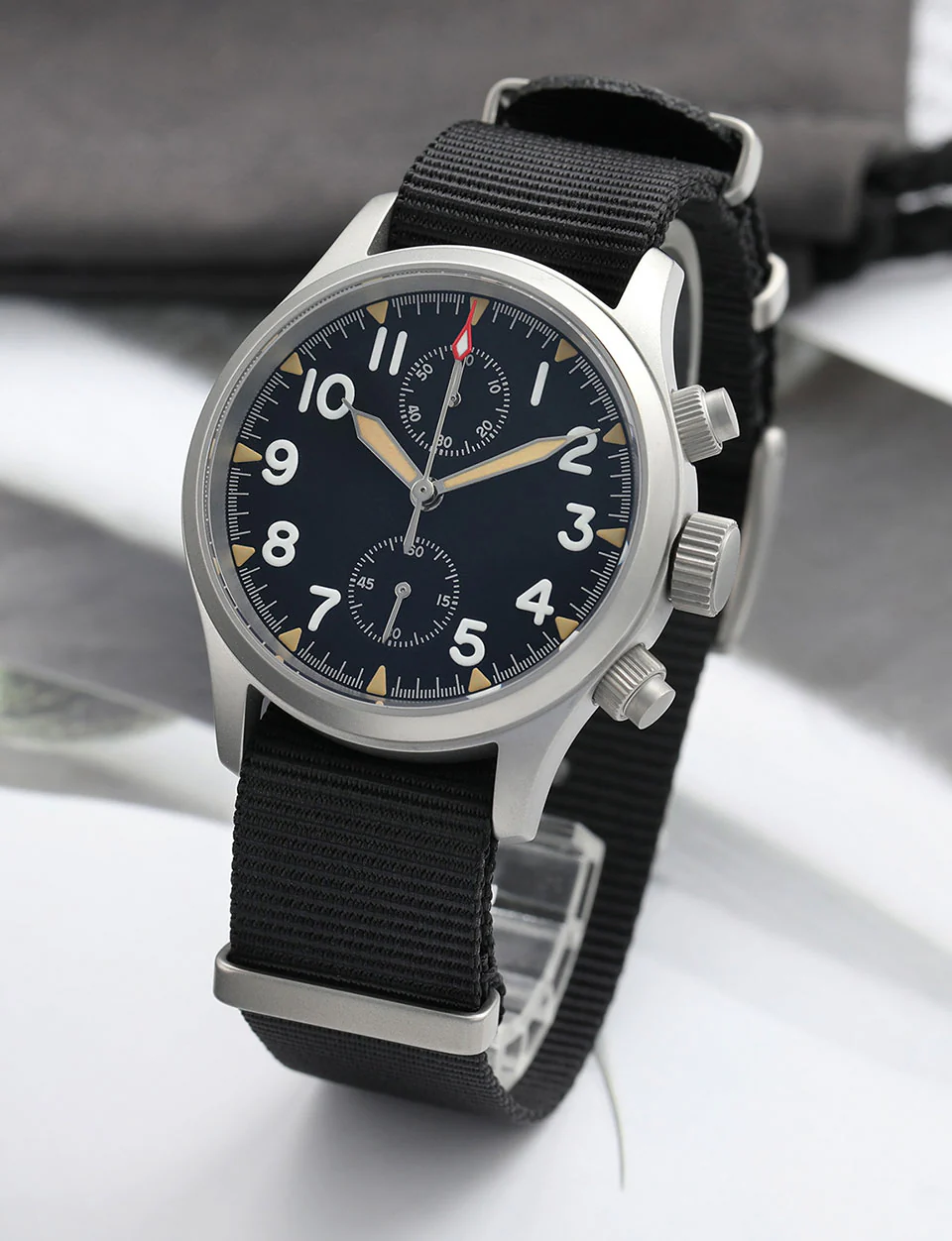 ★US Pre-Owned★Militado Retro VK61 Quartz Chronograph Watch - Image 6