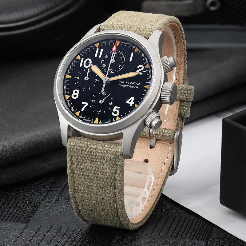 Militado Retro VK67 Quartz Chronograph Watch - 3 Dial - Image 7