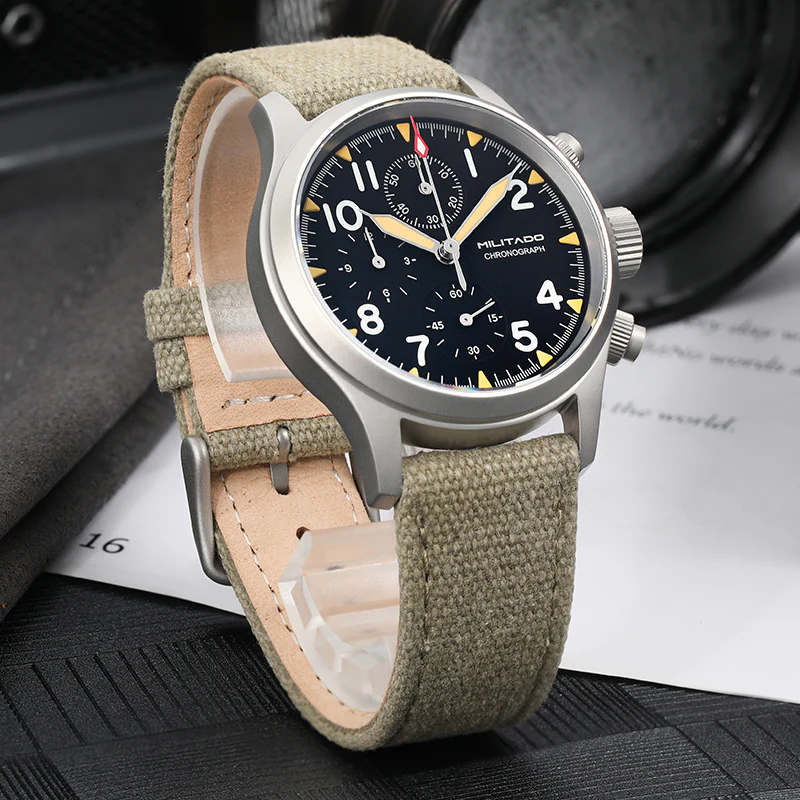 Militado Retro VK67 Quartz Chronograph Watch - 3 Dial - Image 8
