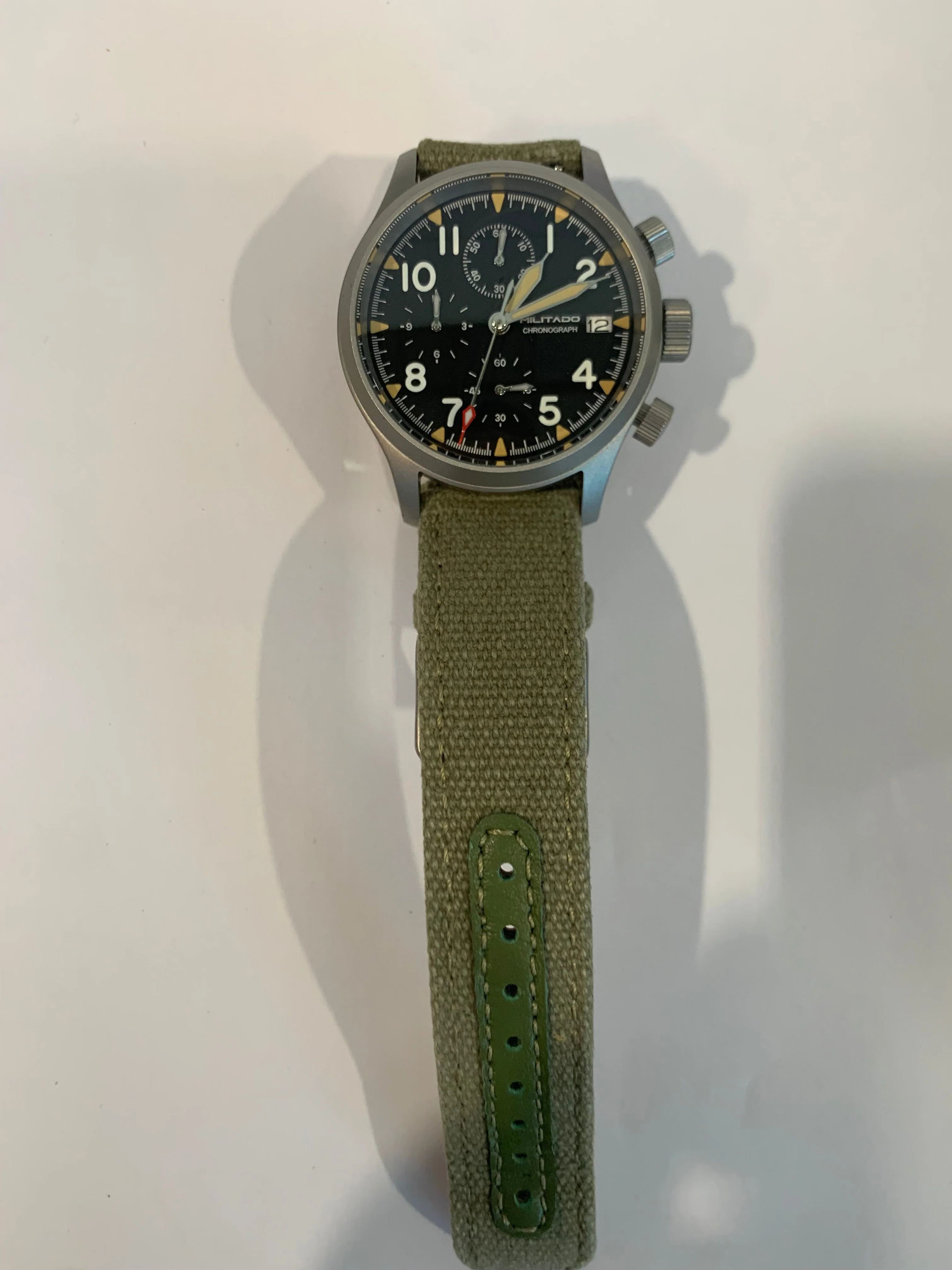 ★US Pre-Owned★Militado Retro VK67 Quartz Chronograph Watch - 3 Dial - Image 32