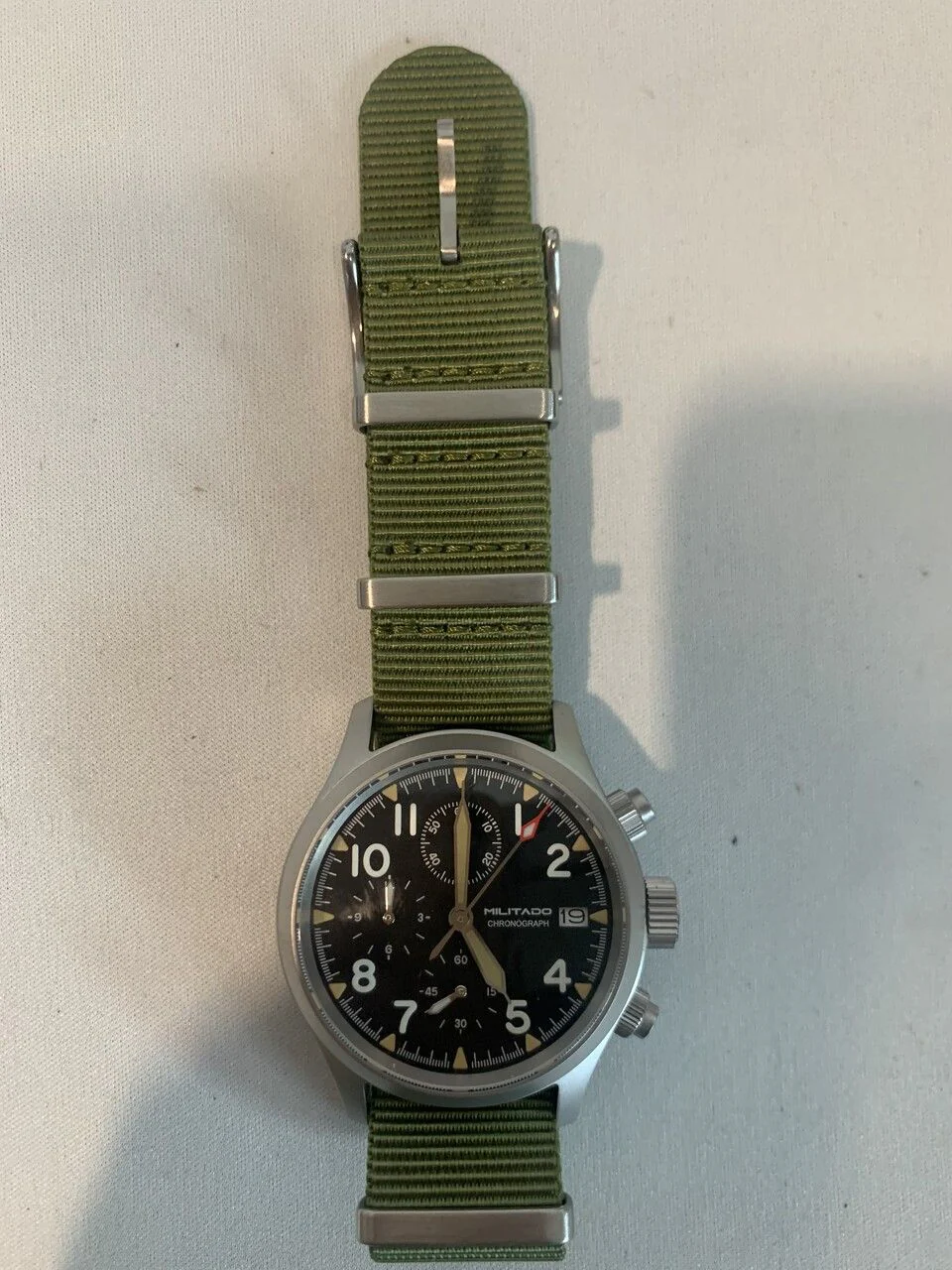 ★US Pre-Owned★Militado Retro VK67 Quartz Chronograph Watch - 3 Dial - Image 34