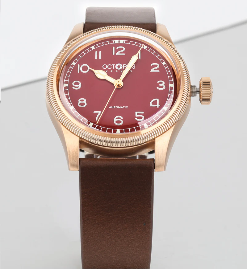 Octopus Kraken 40mm Coin Bezel Bronze Pilot Men Watch - Image 10