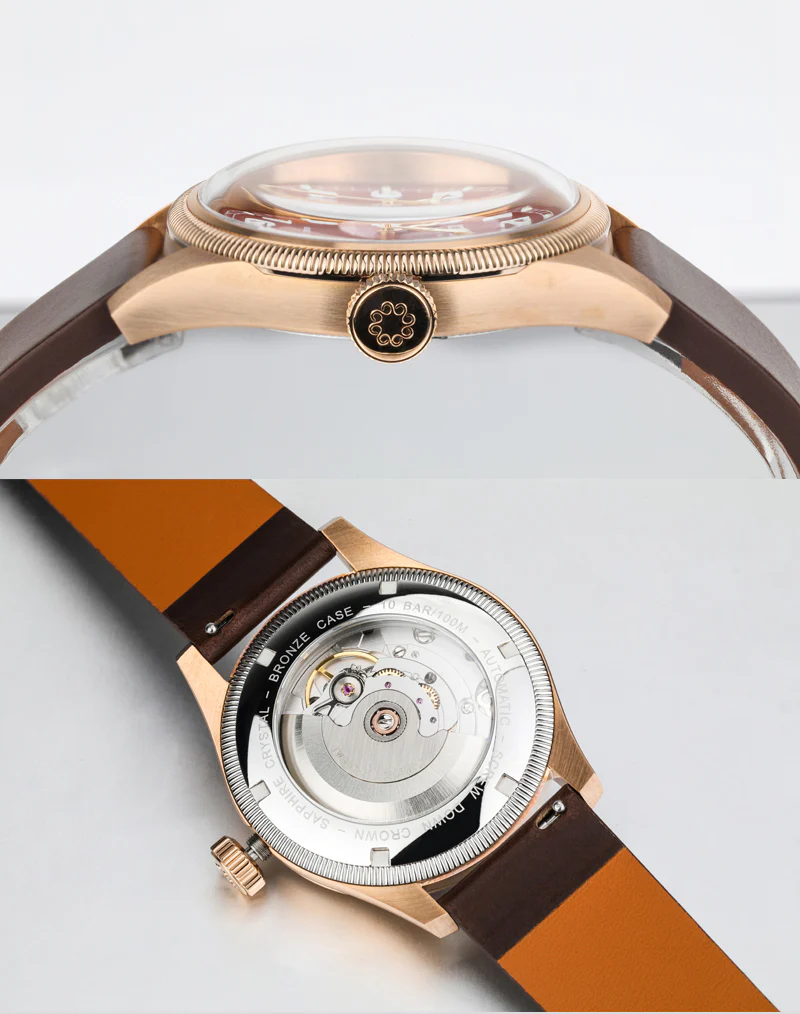 Octopus Kraken 40mm Coin Bezel Bronze Pilot Men Watch - Image 11