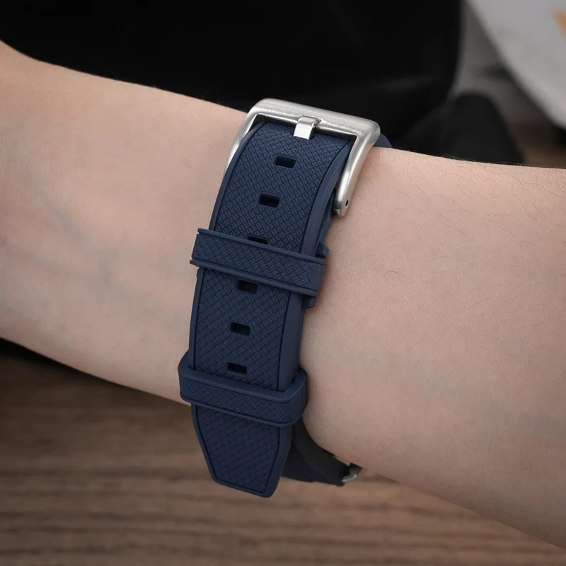 Herringbone Textured FKM Rubber Watchband WDS008 - Image 11
