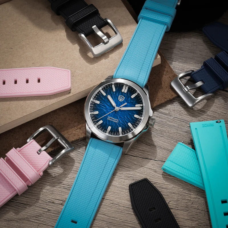 Herringbone Textured FKM Rubber Watchband WDS008 - Image 15
