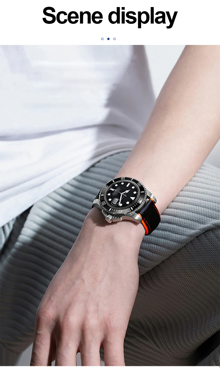 Breathable Rubber Canvas Watch Strap - Image 12