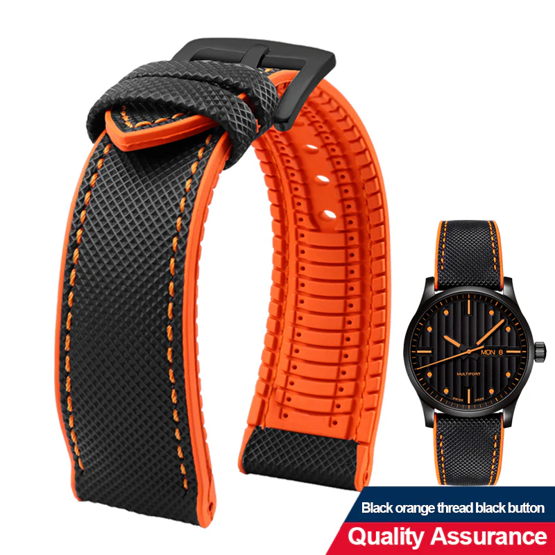 Breathable Rubber Canvas Watch Strap - Image 25