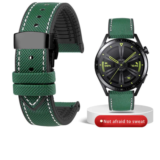 Breathable Rubber Canvas Watch Strap - Image 40