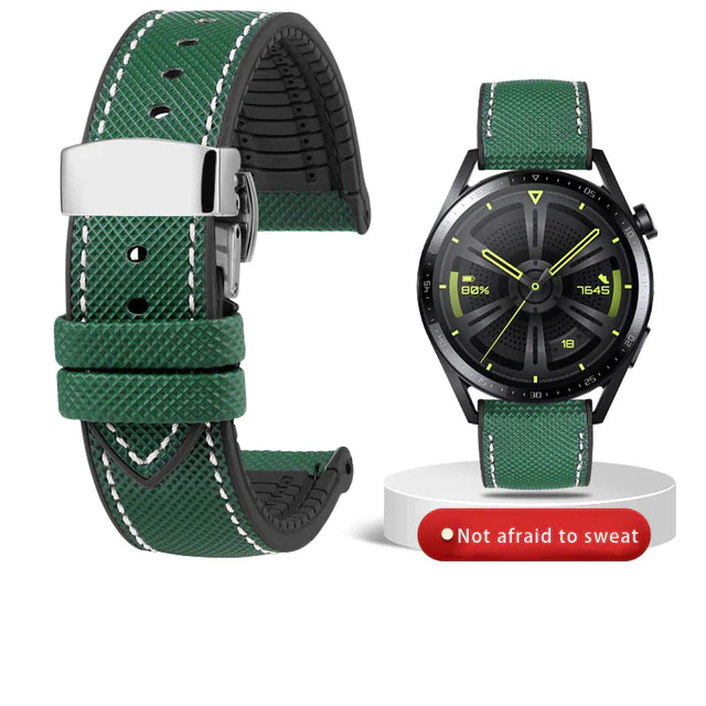 Breathable Rubber Canvas Watch Strap - Image 42