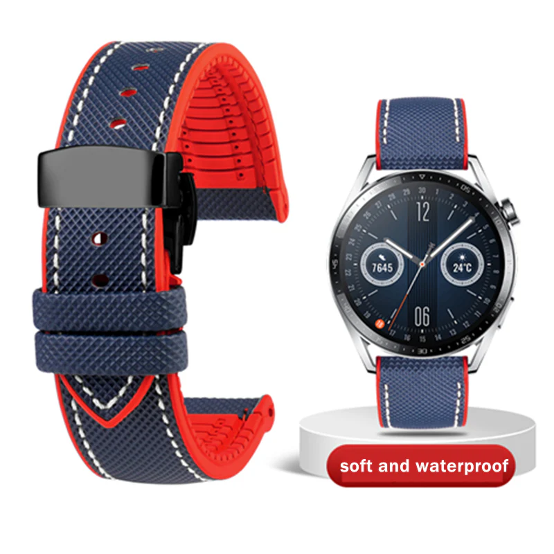 Breathable Rubber Canvas Watch Strap - Image 46