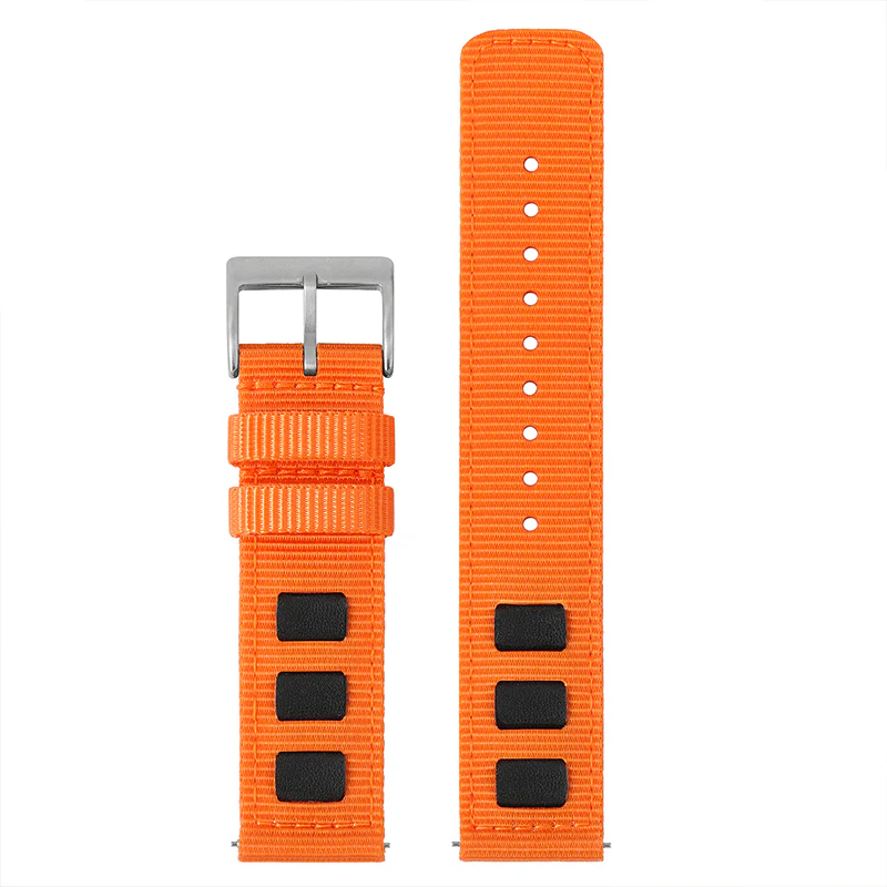 Leather Accented Canvas Nylon Watch Band 20mm/22mm - Image 13