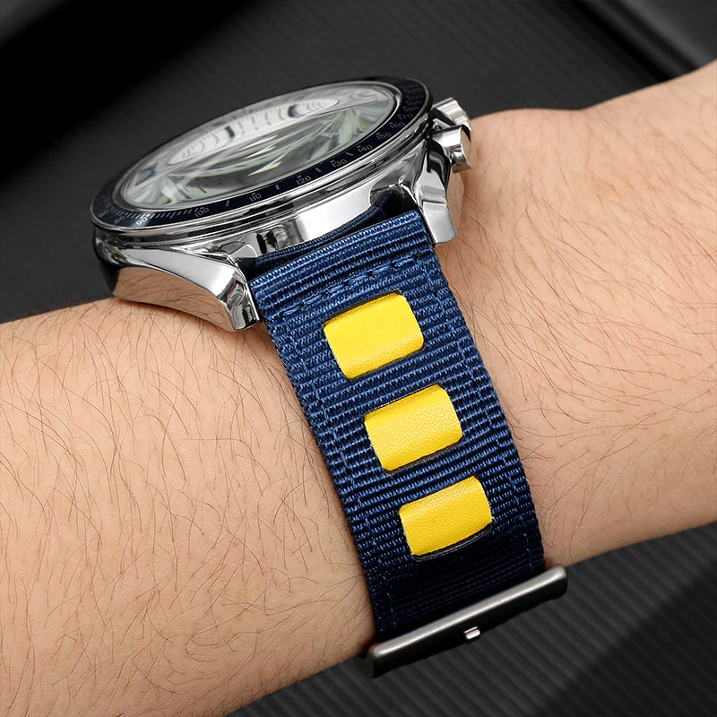 Leather Accented Canvas Nylon Watch Band 20mm/22mm - Image 21