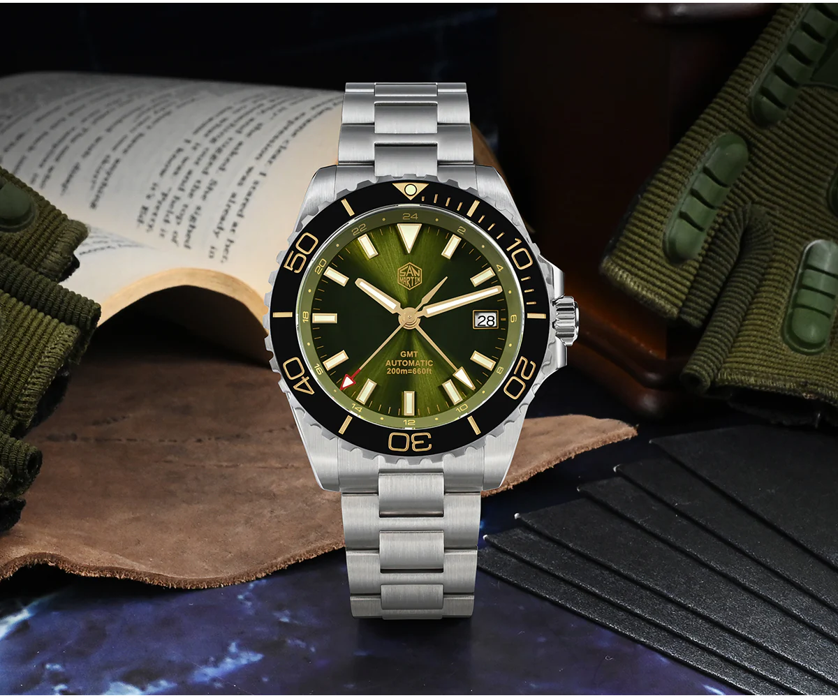 San Martin 39mm Diver GMT Watch SN0136 - Image 9