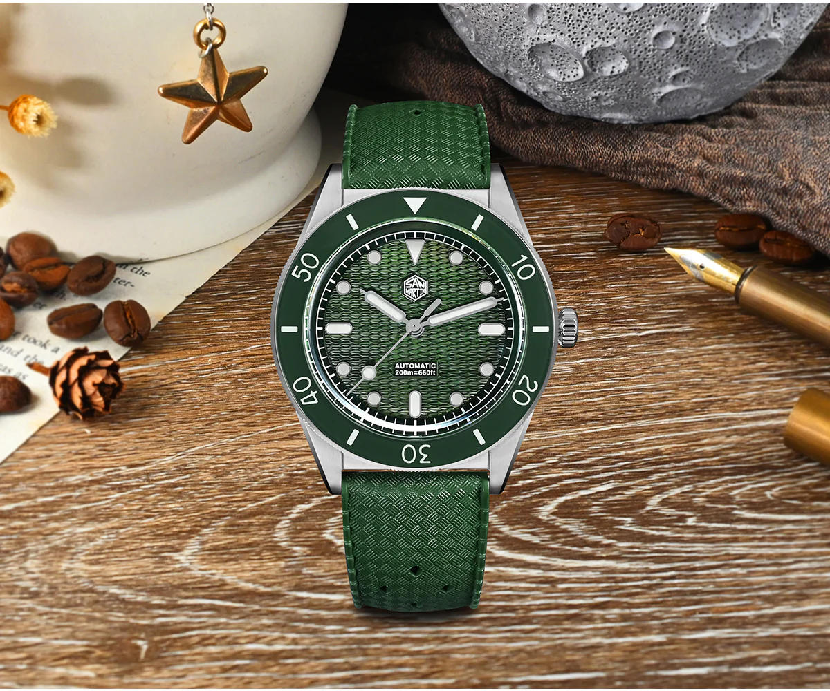 San Martin 39mm Guilloche MOP 90S5 Mechanical Watch SN0151 - Image 6
