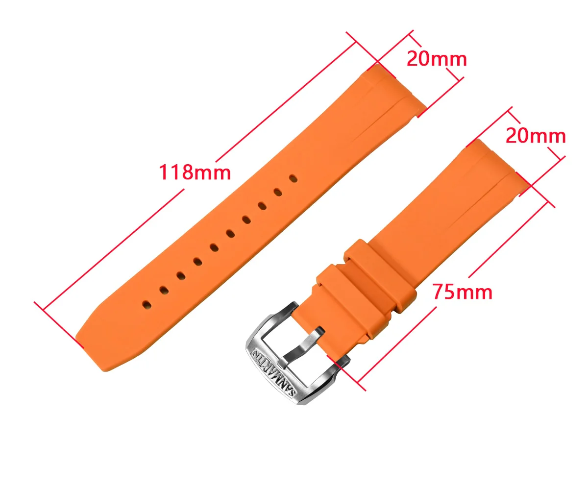 San Martin Fluorine Rubber Watch Band for SN0121G/SN054/SN008 - Image 6