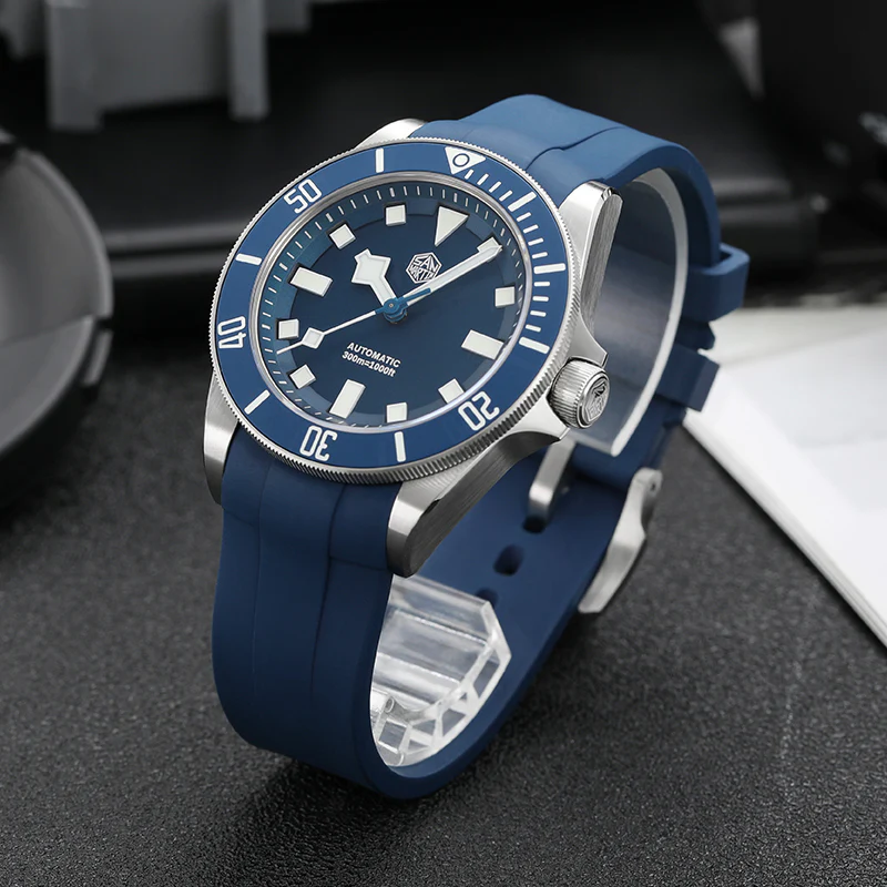 San Martin Fluorine Rubber Watch Band for SN0121G/SN054/SN008 - Image 8