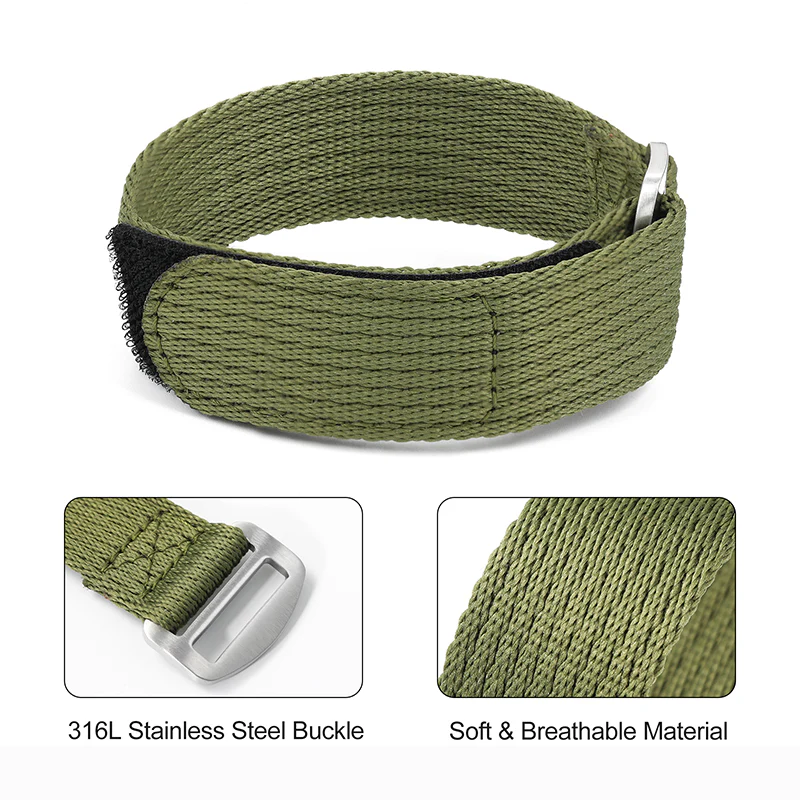Watchdives Magic Tape Soft Nylon Watchband - Image 24