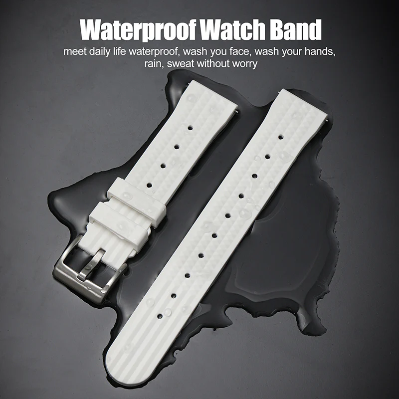 ★Special Offer★Watchdives Soft Waffle Rubber Dive Strap - Image 15