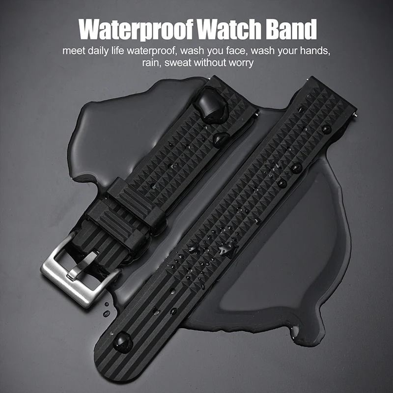 ★Special Offer★Watchdives Soft Waffle Rubber Dive Strap - Image 18
