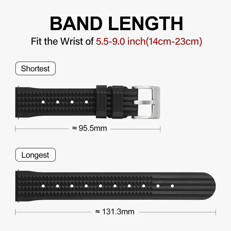 ★Special Offer★Watchdives Soft Waffle Rubber Dive Strap - Image 23