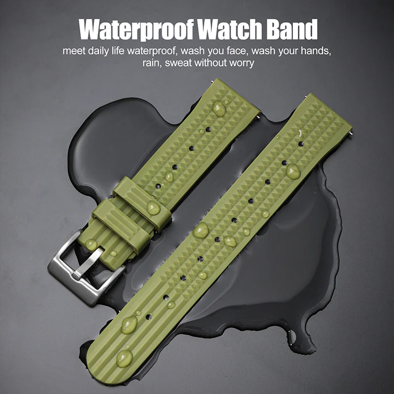 ★Special Offer★Watchdives Soft Waffle Rubber Dive Strap - Image 24