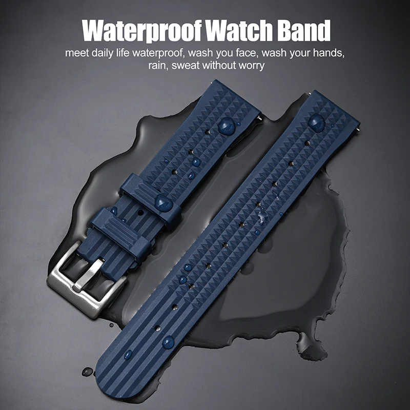 ★Special Offer★Watchdives Soft Waffle Rubber Dive Strap - Image 30