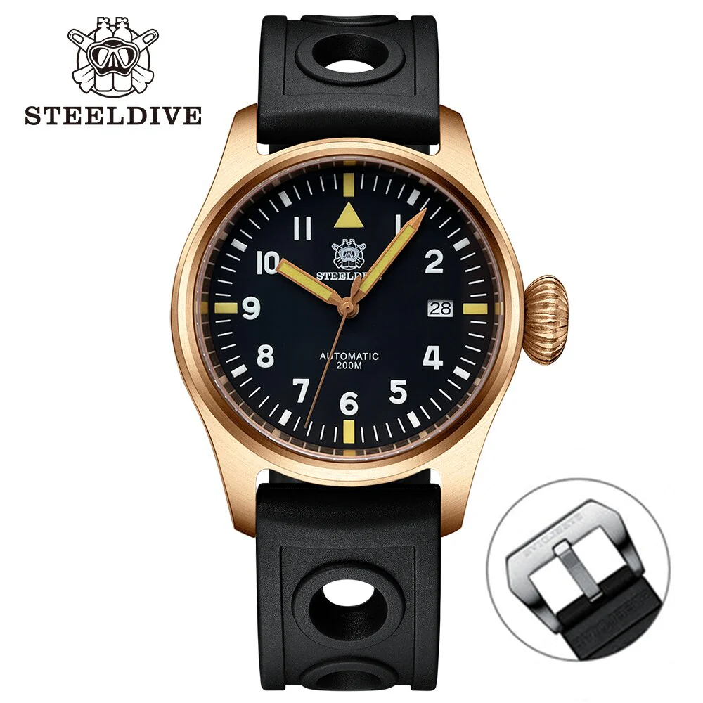 Steeldive SD1928S 39mm Bonze Pilot Watch - Image 7