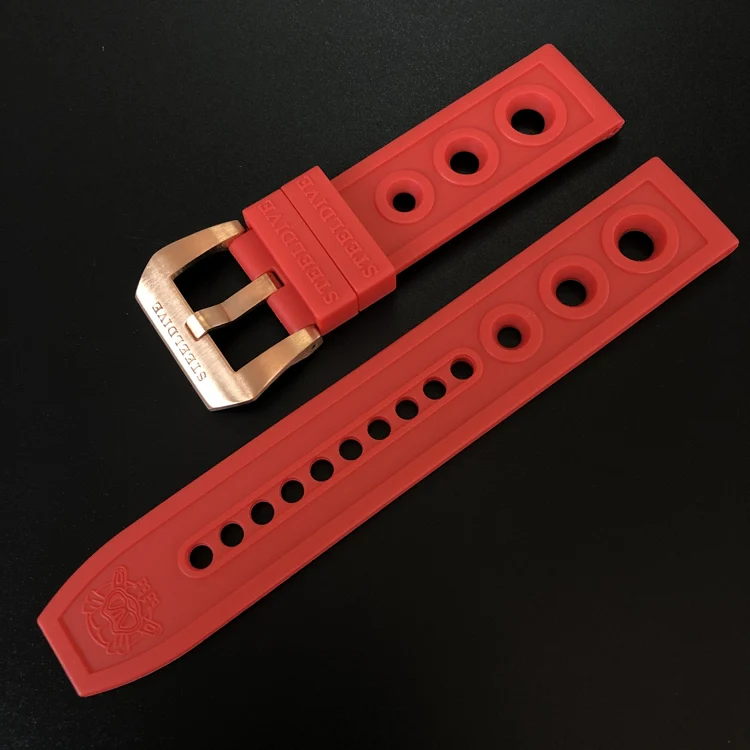 Steeldive Rubber Watch Strap with Cusn8 Bronze Buckle - Image 5