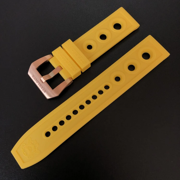Steeldive Rubber Watch Strap with Cusn8 Bronze Buckle - Image 6