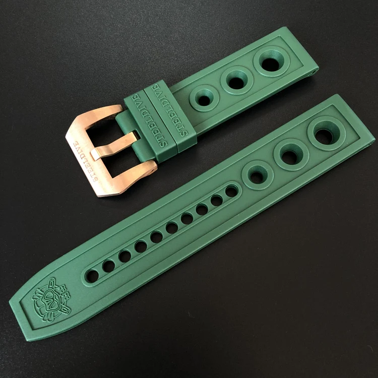 Steeldive Rubber Watch Strap with Cusn8 Bronze Buckle - Image 8