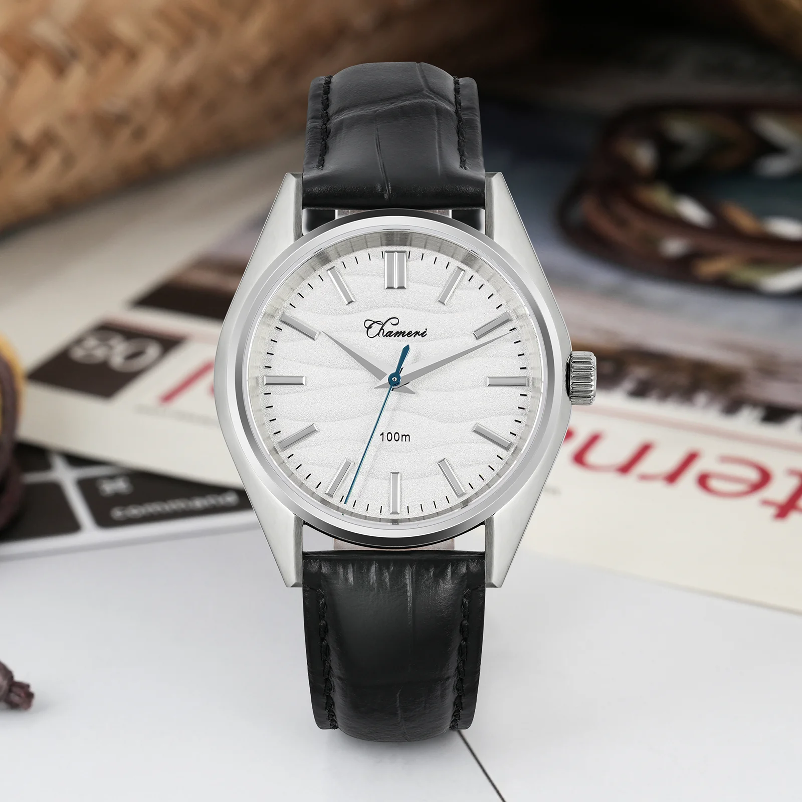 🔥Anniversary Sale🔥Chameri 37mm VH31 Sweep Second Quartz Watch GS04 - Image 13