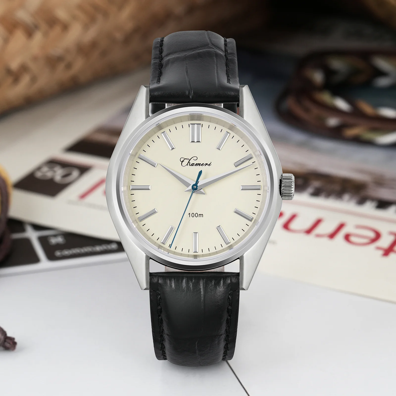 🔥Anniversary Sale🔥Chameri 37mm VH31 Sweep Second Quartz Watch GS04 - Image 6